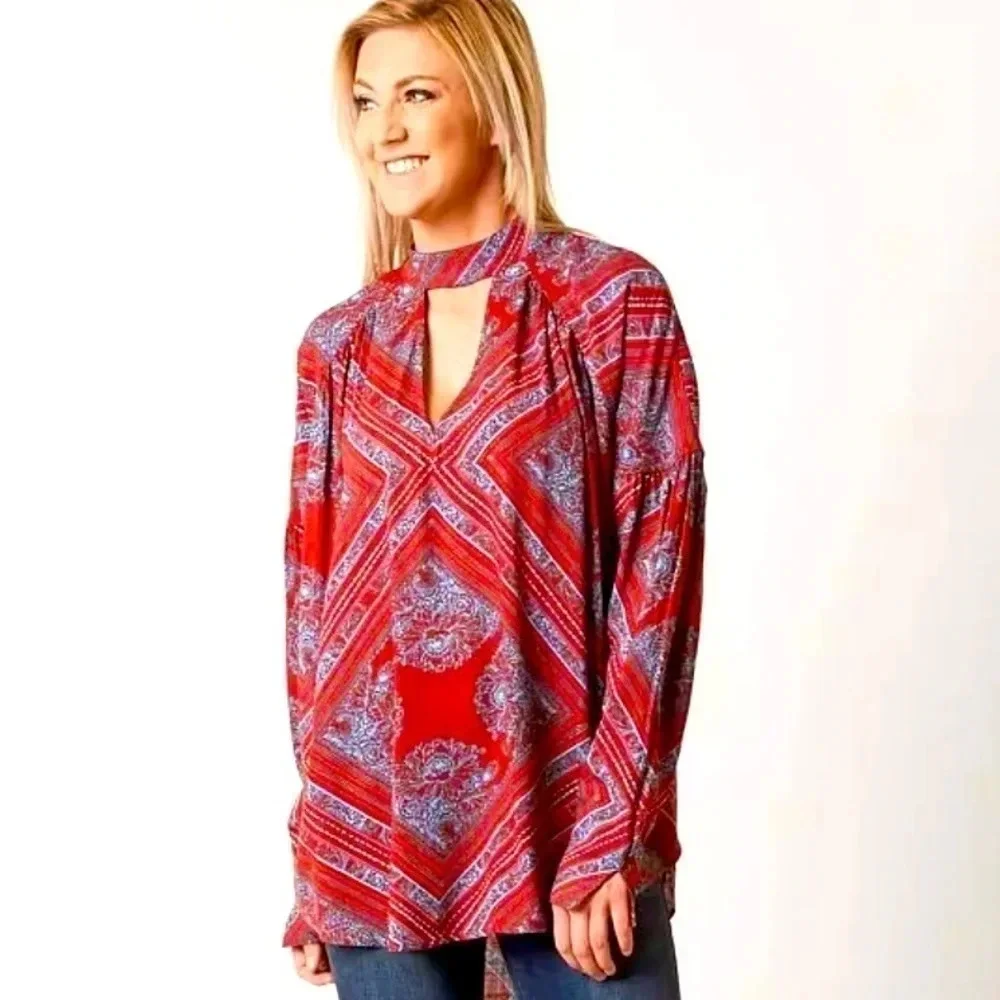 Nwt Free People Red Tunic Top Size S